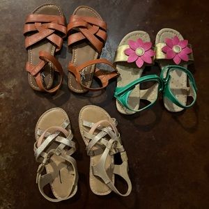 3 pair of girls size 11-12 shoes.